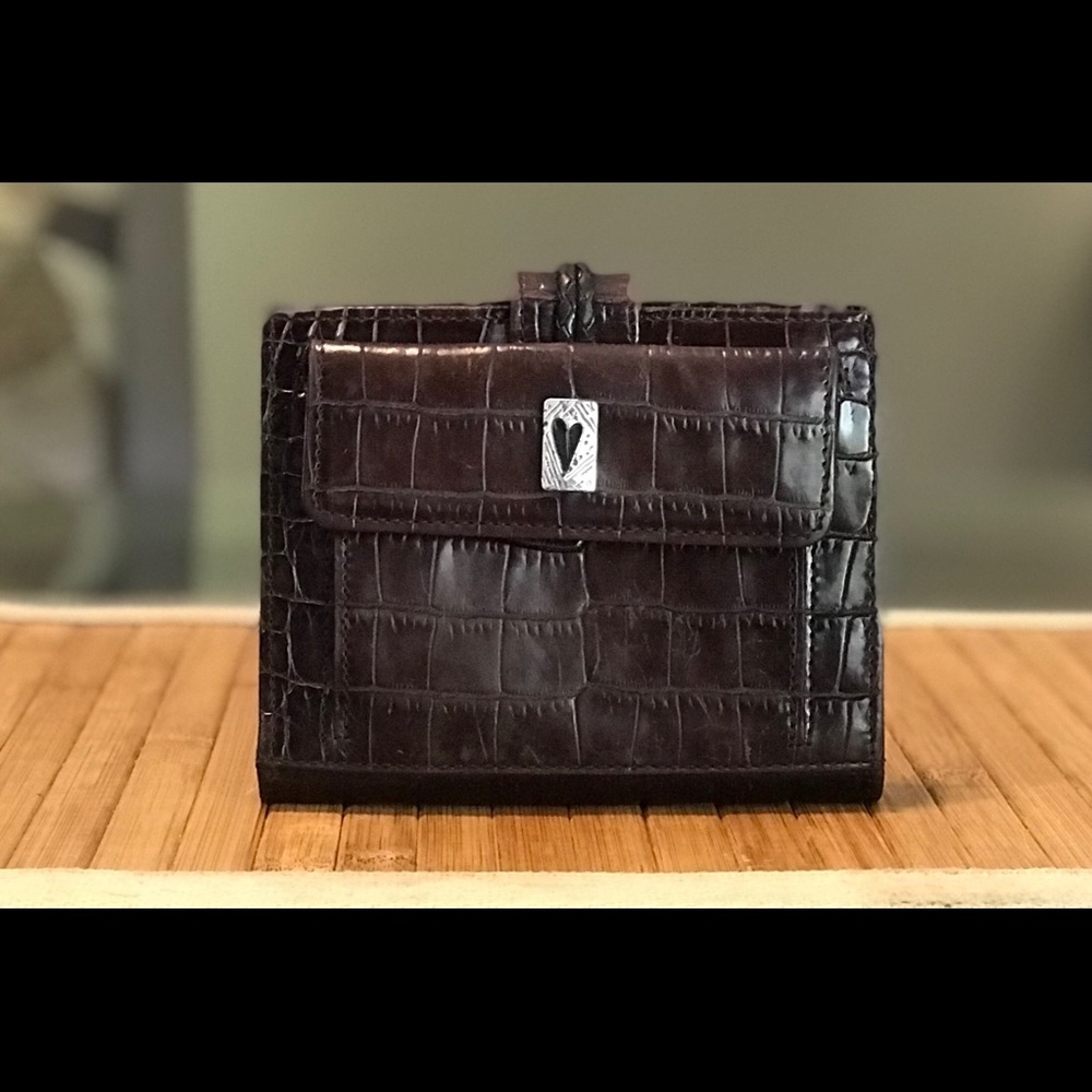 Brighton Leather •Woven• Croc Embossed Wallet